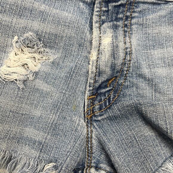 Levis 524 Too Superlow Cut Off Jean Shorts Distressed Denim VTG - Picture 4 of 10